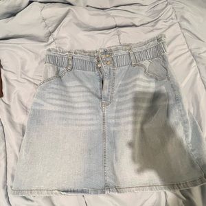 High rise denim skirt